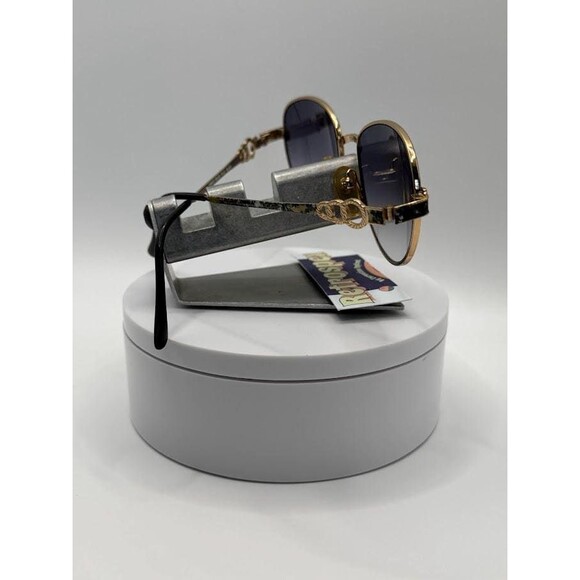NEW Vintage Sunglasses | Round Metal Style | Grey Fade Lens  | 1980s-1990s |#825